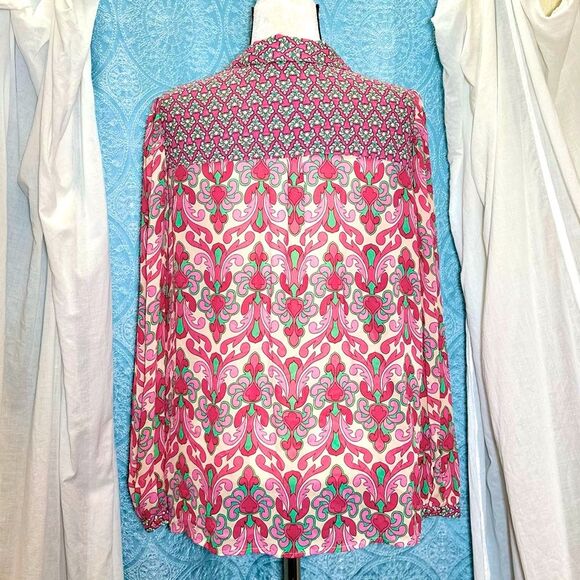 Esqualo Spanish Designed Baroque Print Blouse Sz 12 - Picture 6 of 9